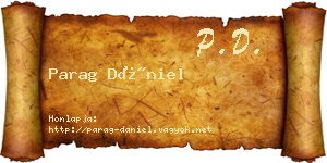 Parag Dániel névjegykártya